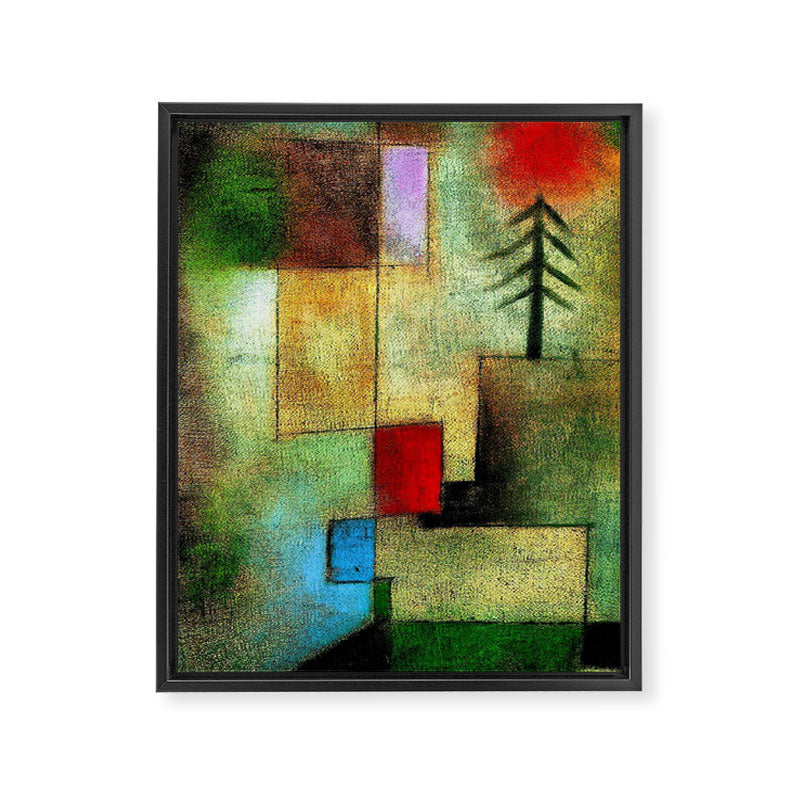 "Little Painting of Fir-Trees" by Paul Klee (1922) Framed Canvas Print