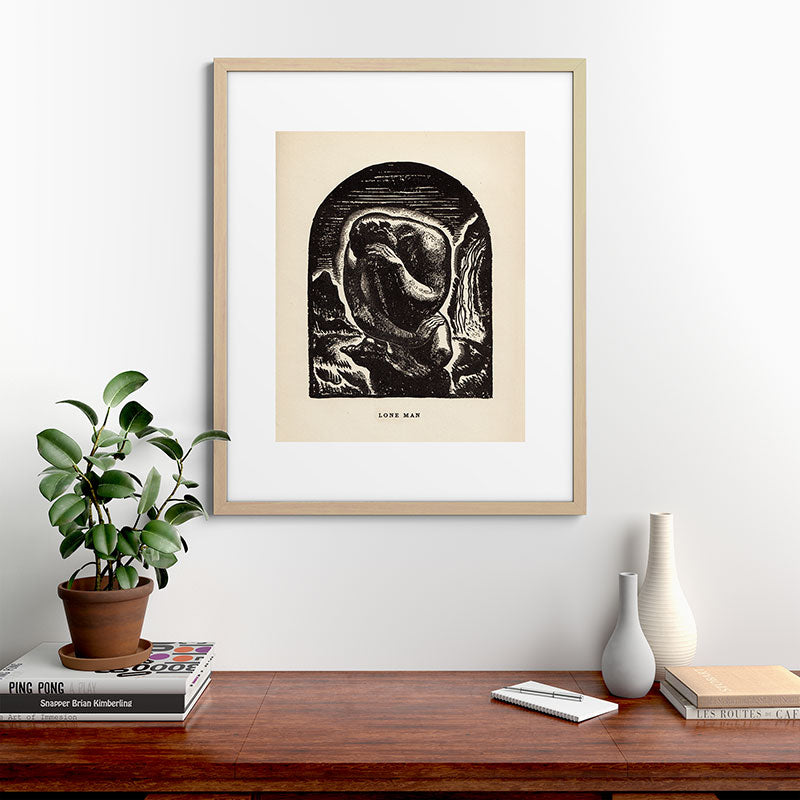 "Lone Man" by Rockwell Kent (1919) Framed Art Print