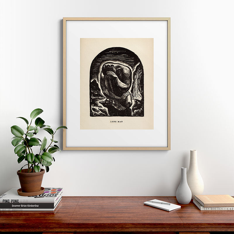 "Lone Man" by Rockwell Kent (1919) Framed Art Print