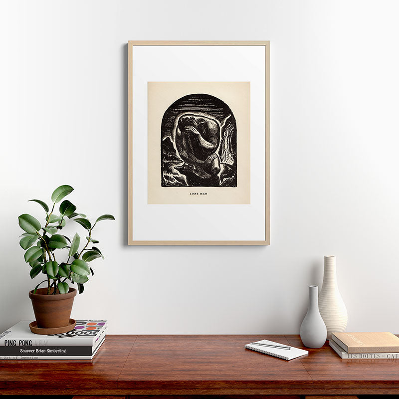 "Lone Man" by Rockwell Kent (1919) Framed Art Print