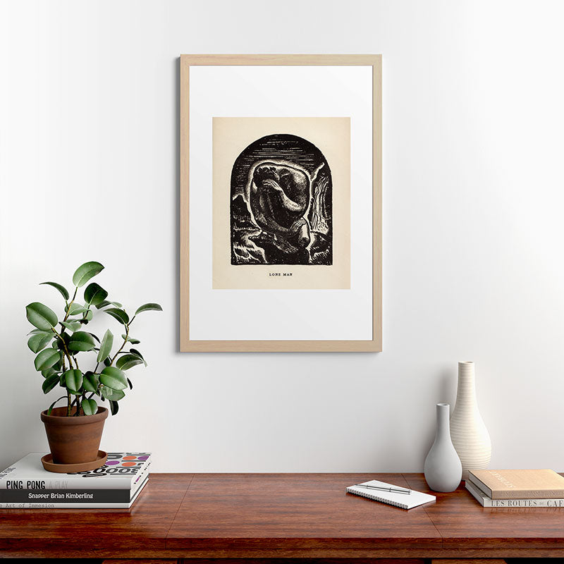 "Lone Man" by Rockwell Kent (1919) Framed Art Print
