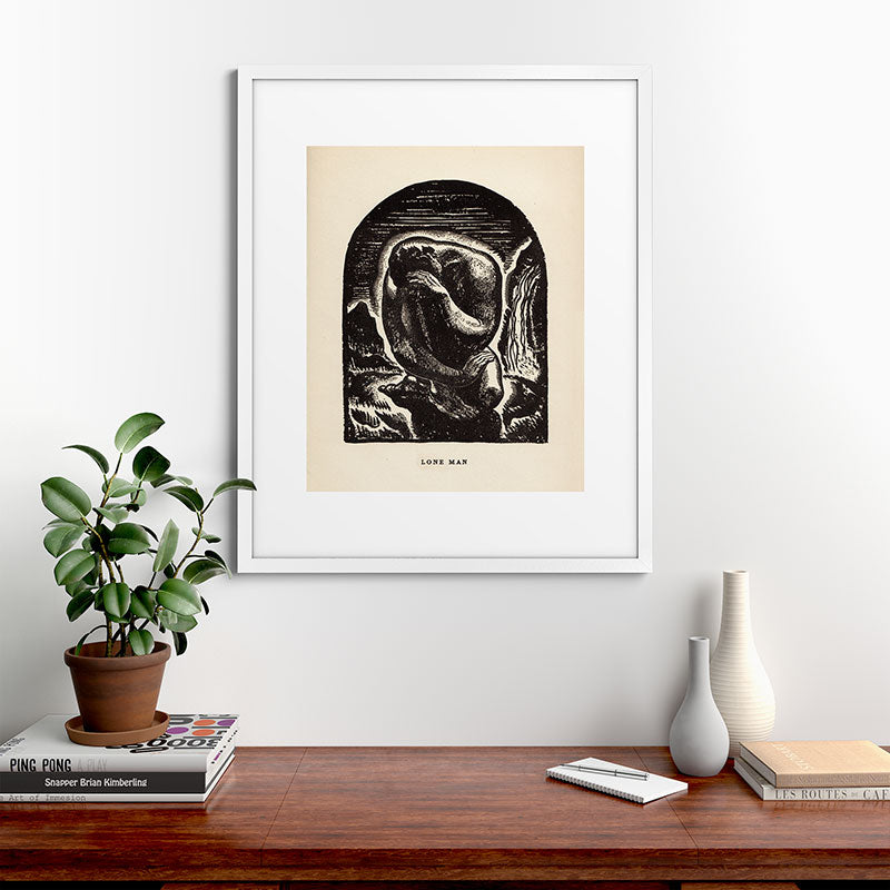 "Lone Man" by Rockwell Kent (1919) Framed Art Print