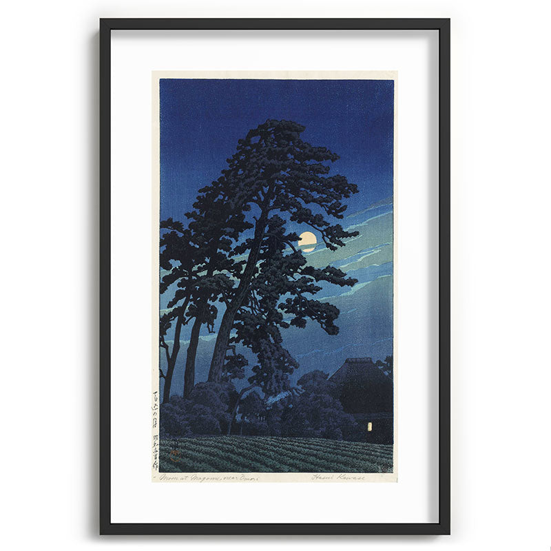 "Moon at Magome" by Hasui Kawase, 1930 Framed Art Print