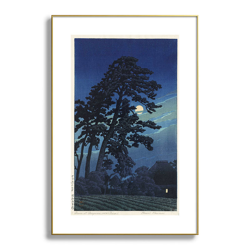 "Moon at Magome" by Hasui Kawase, 1930 Framed Art Print