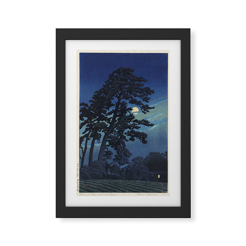 "Moon at Magome" by Hasui Kawase, 1930 Framed Art Print