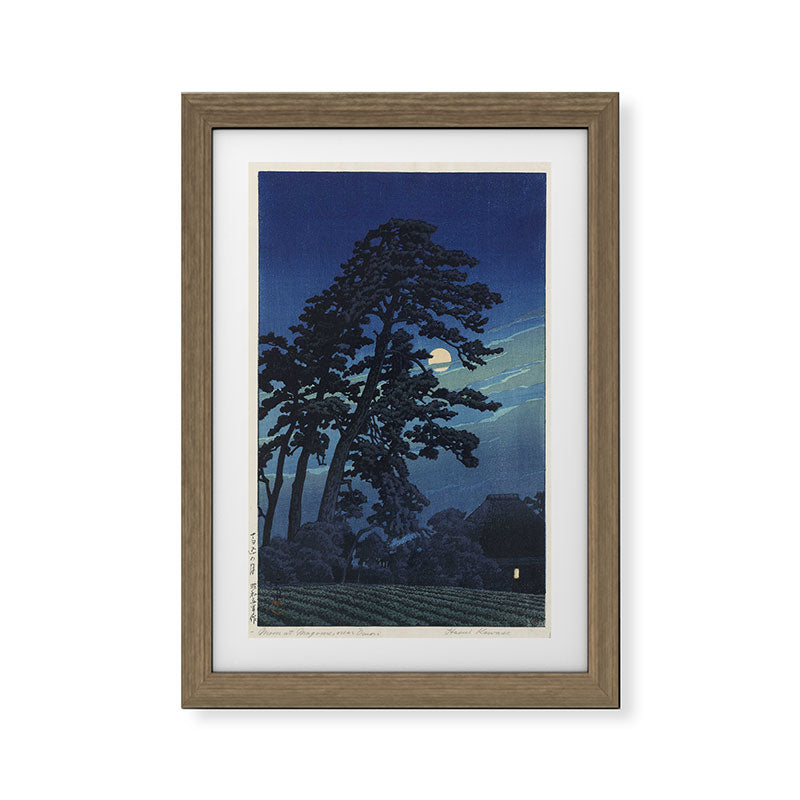 "Moon at Magome" by Hasui Kawase, 1930 Framed Art Print