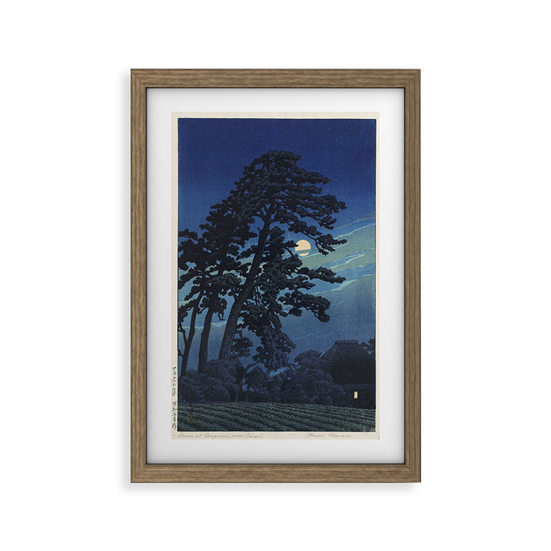 "Moon at Magome" by Hasui Kawase, 1930 Framed Art Print