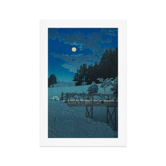 "Moon Over Akebi Bridge" by Hasui Kawase, 1935 Art Print