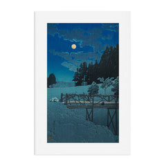 "Moon Over Akebi Bridge" by Hasui Kawase, 1935 Art Print