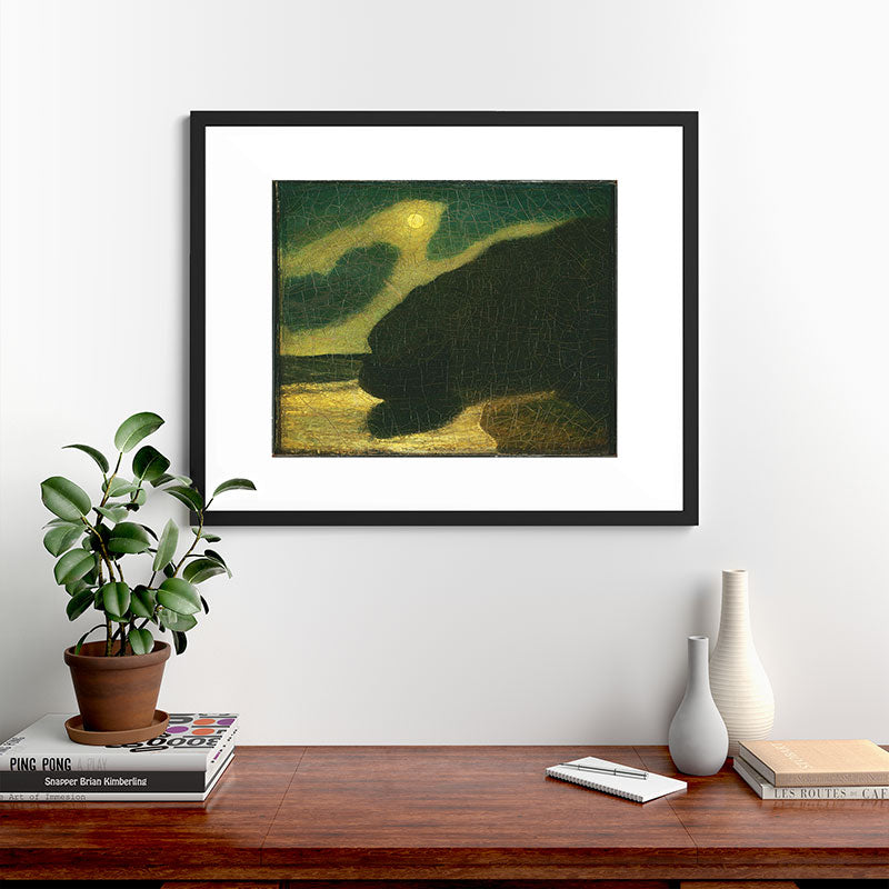 "Moonlit Cove" by Albert Pinkham Ryder (1880) Framed Art Print