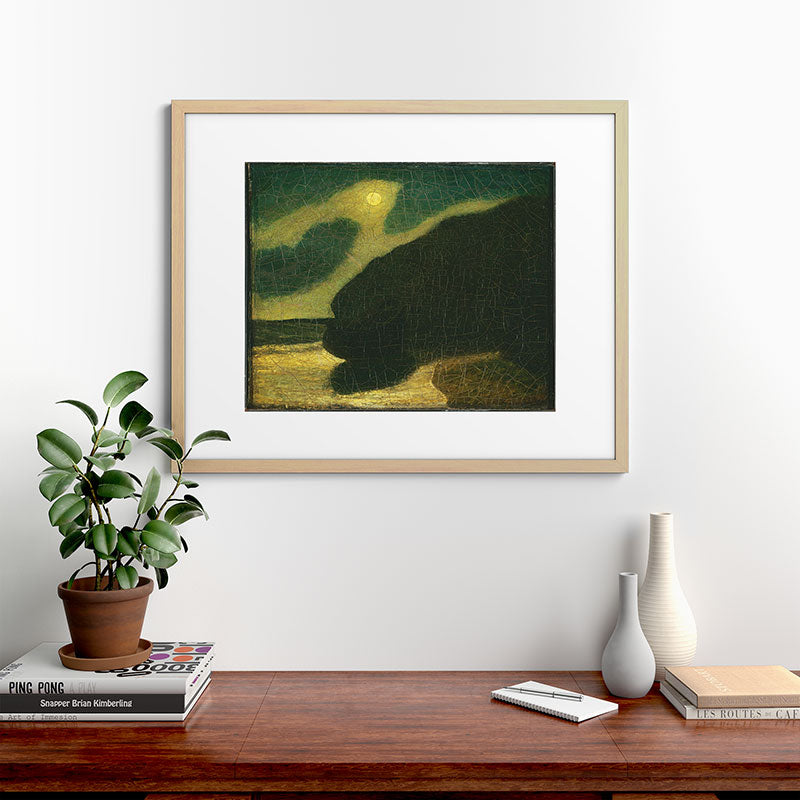 "Moonlit Cove" by Albert Pinkham Ryder (1880) Framed Art Print