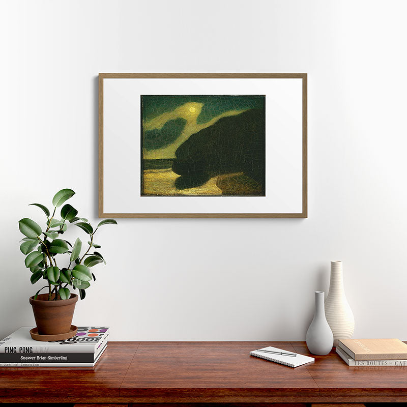 "Moonlit Cove" by Albert Pinkham Ryder (1880) Framed Art Print