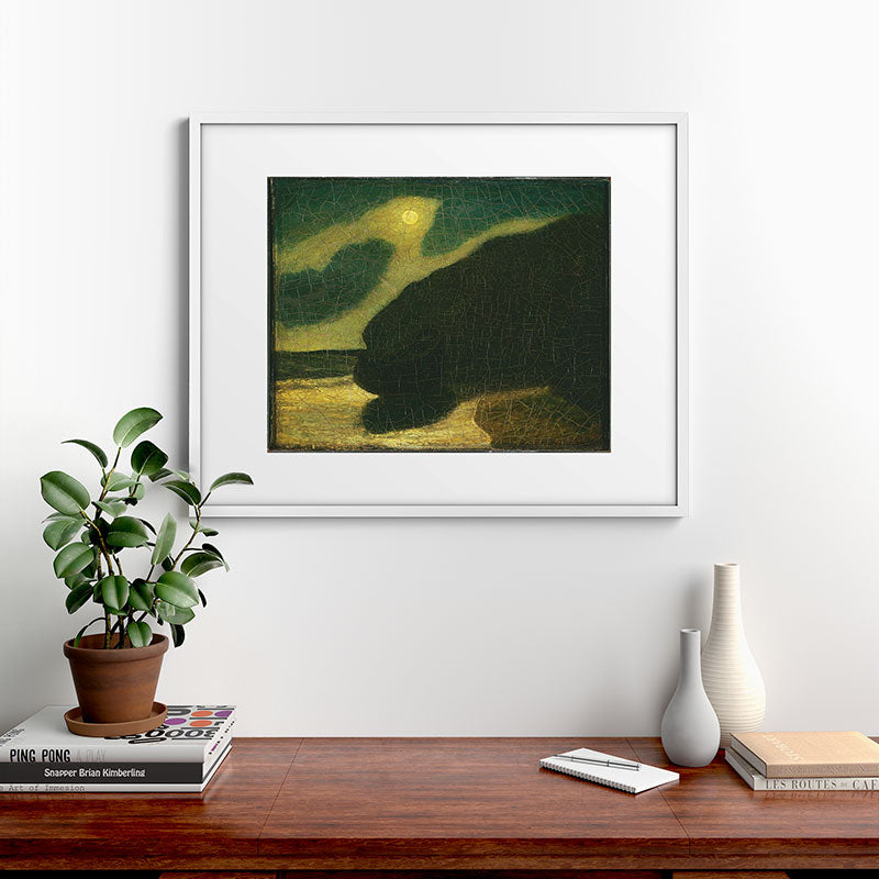 "Moonlit Cove" by Albert Pinkham Ryder (1880) Framed Art Print