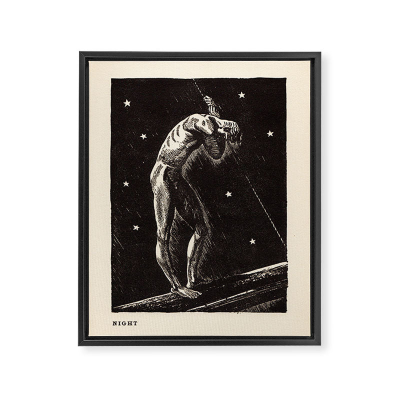 "Night" by Rockwell Kent (1919) Framed Canvas Print