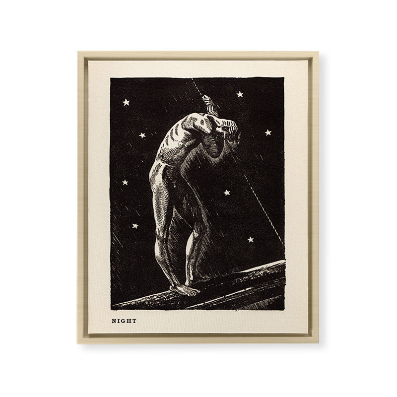 "Night" by Rockwell Kent (1919) Framed Canvas Print