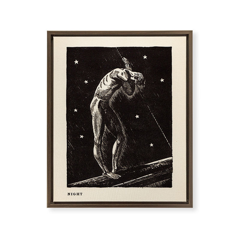 "Night" by Rockwell Kent (1919) Framed Canvas Print