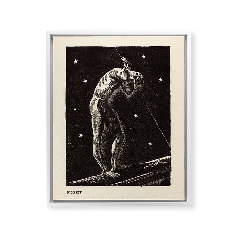 "Night" by Rockwell Kent (1919) Framed Canvas Print