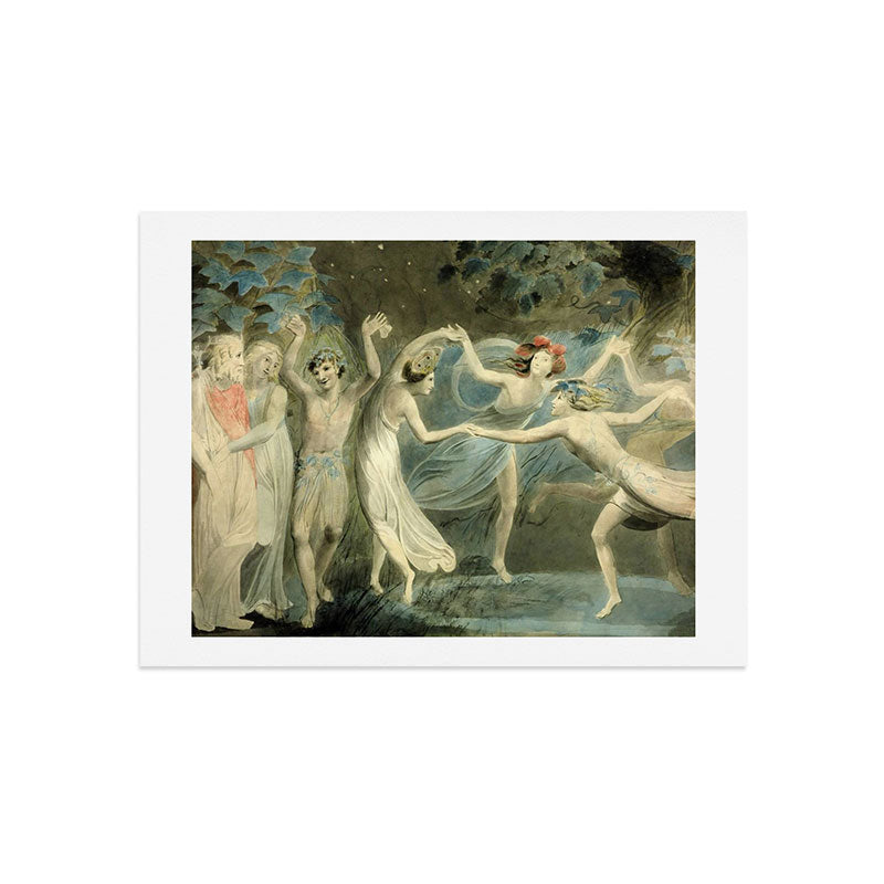 "Oberon, Titania and Puck with Fairies Dancing" by William Blake (1786) from "A Midsummer Night's Dream" Art Print
