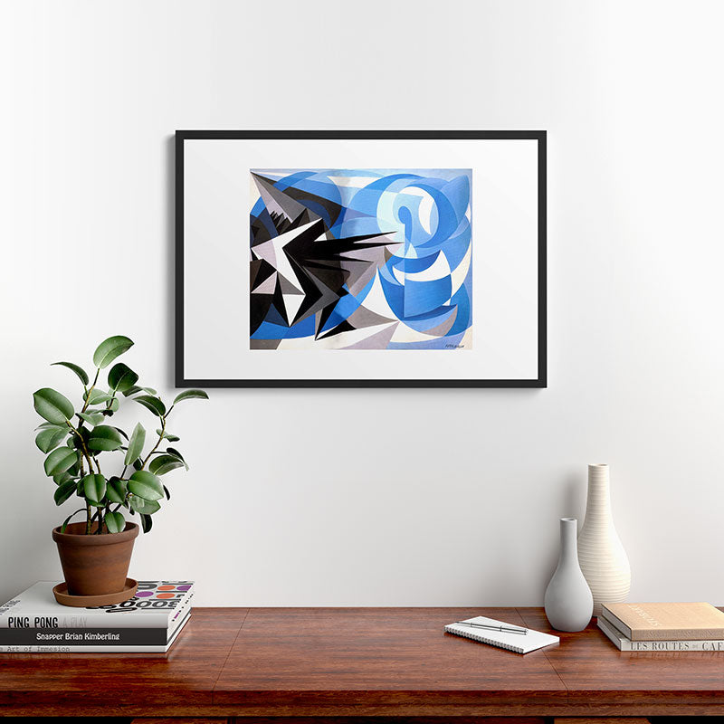 "Pessimism and Optimism" by Giacomo Balla, 1923 Framed Art Print