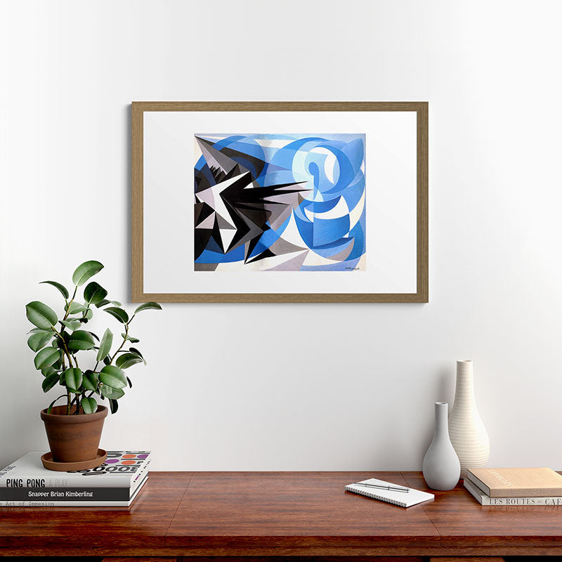 "Pessimism and Optimism" by Giacomo Balla, 1923 Framed Art Print