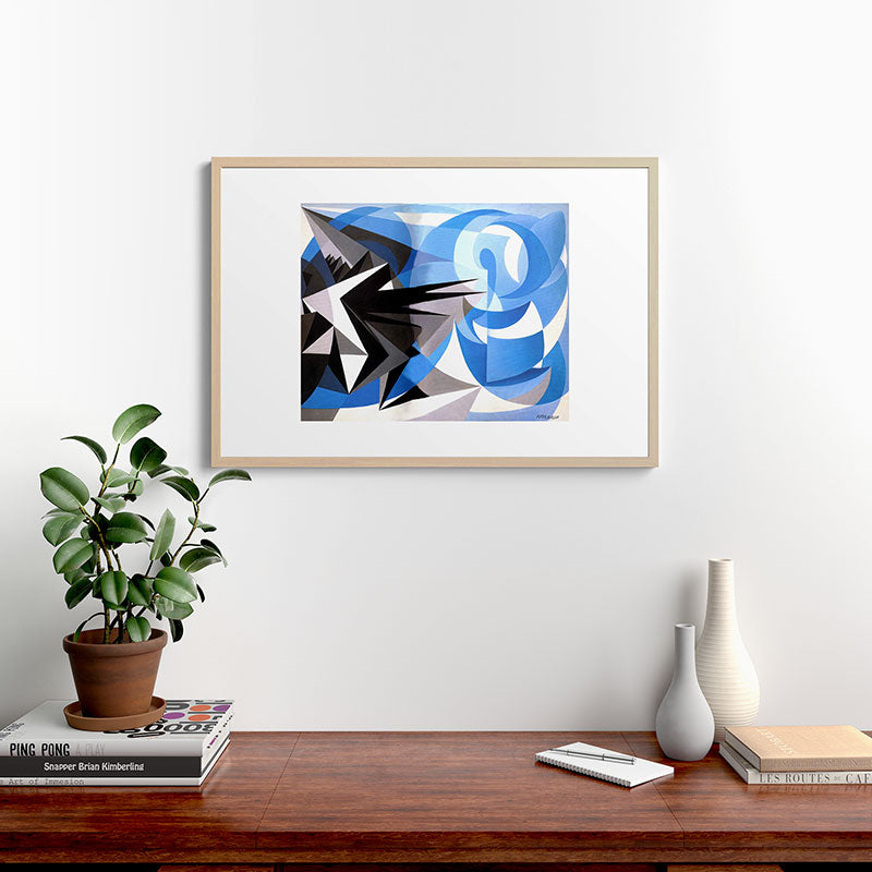 "Pessimism and Optimism" by Giacomo Balla, 1923 Framed Art Print