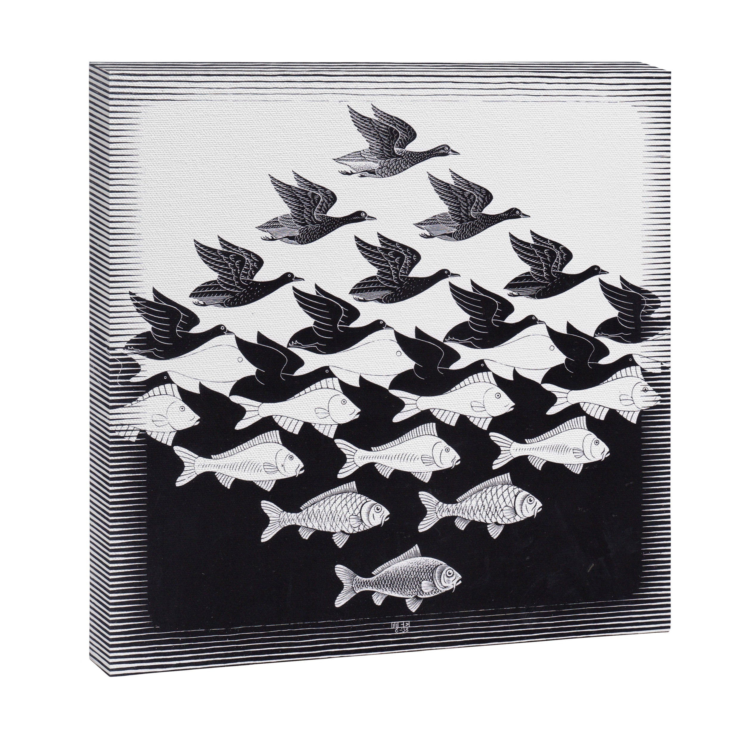 "Sky and Water I" by M.C. Escher Canvas Print