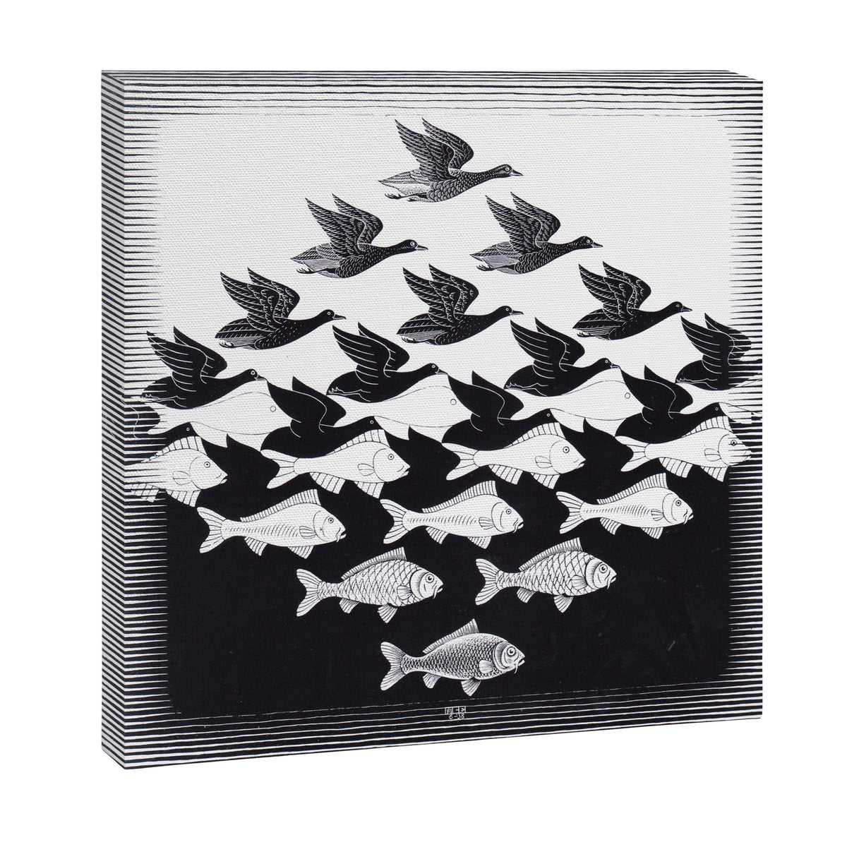 "Sky and Water I" by M.C. Escher Canvas Print