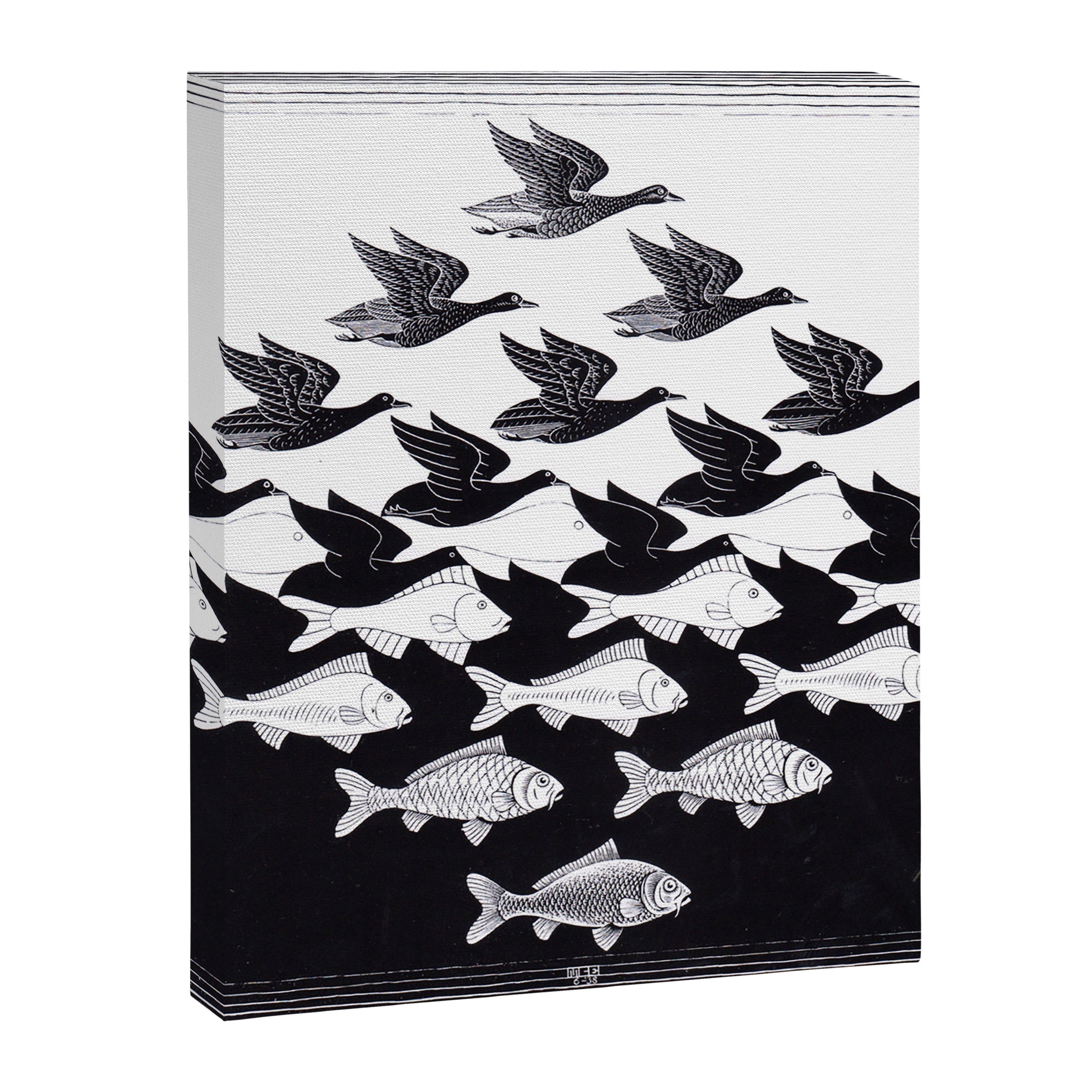 "Sky and Water I" by M.C. Escher Canvas Print