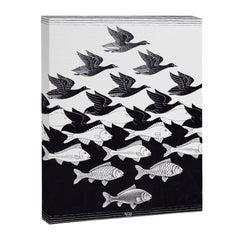 "Sky and Water I" by M.C. Escher Canvas Print