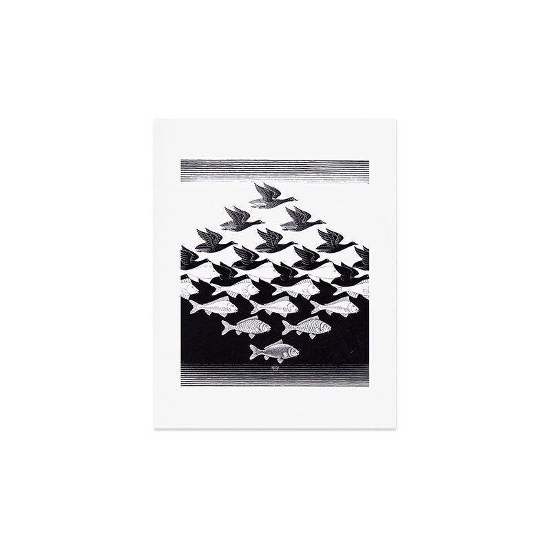 "Sky and Water I" by M.C. Escher Art Print