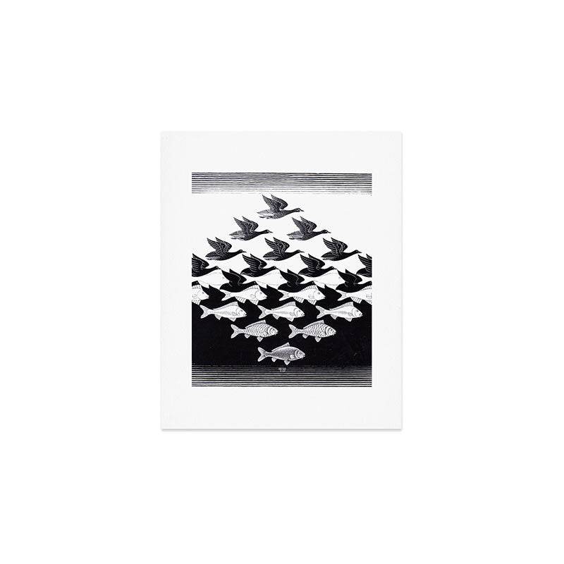 "Sky and Water I" by M.C. Escher Art Print