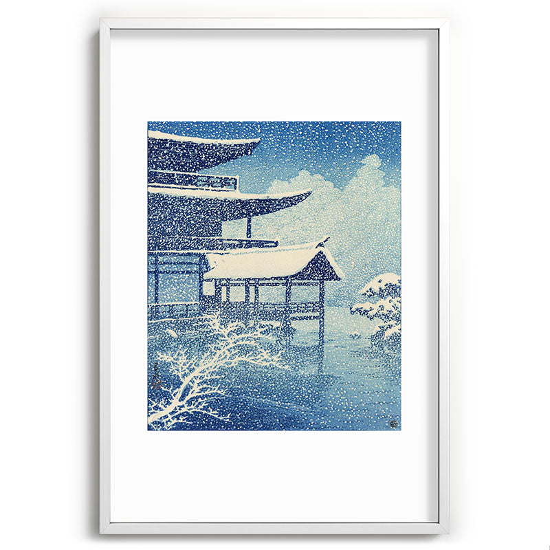 "Snow on Lake" by Hasui Kawase, 1922 Framed Art Print
