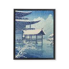"Snow on Lake" by Hasui Kawase, 1922 Framed Canvas Print