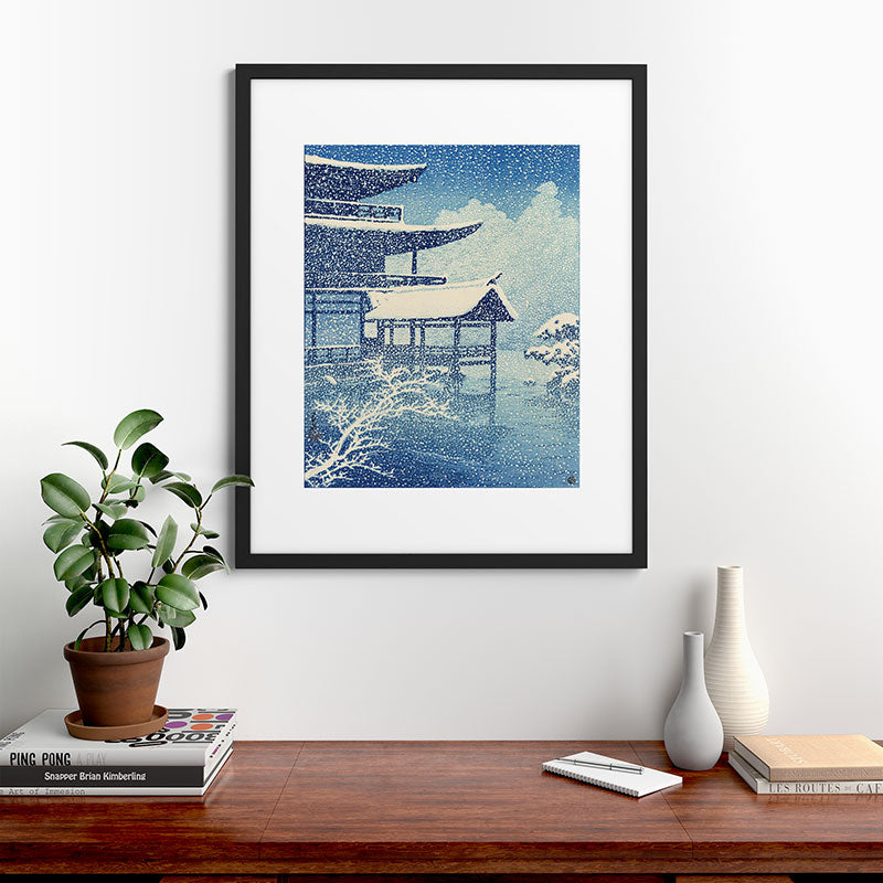 "Snow on Lake" by Hasui Kawase, 1922 Framed Art Print
