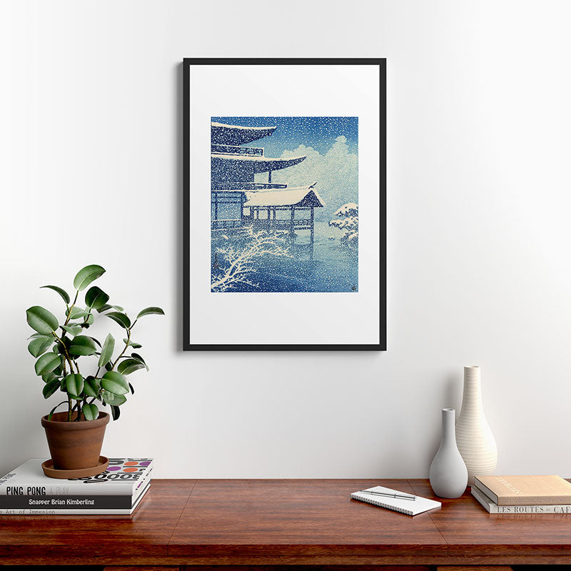 "Snow on Lake" by Hasui Kawase, 1922 Framed Art Print
