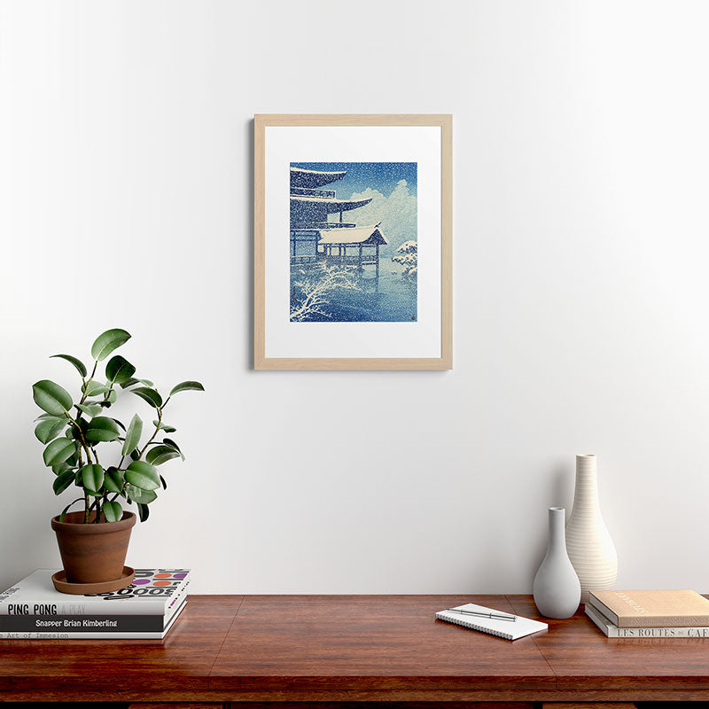 "Snow on Lake" by Hasui Kawase, 1922 Framed Art Print