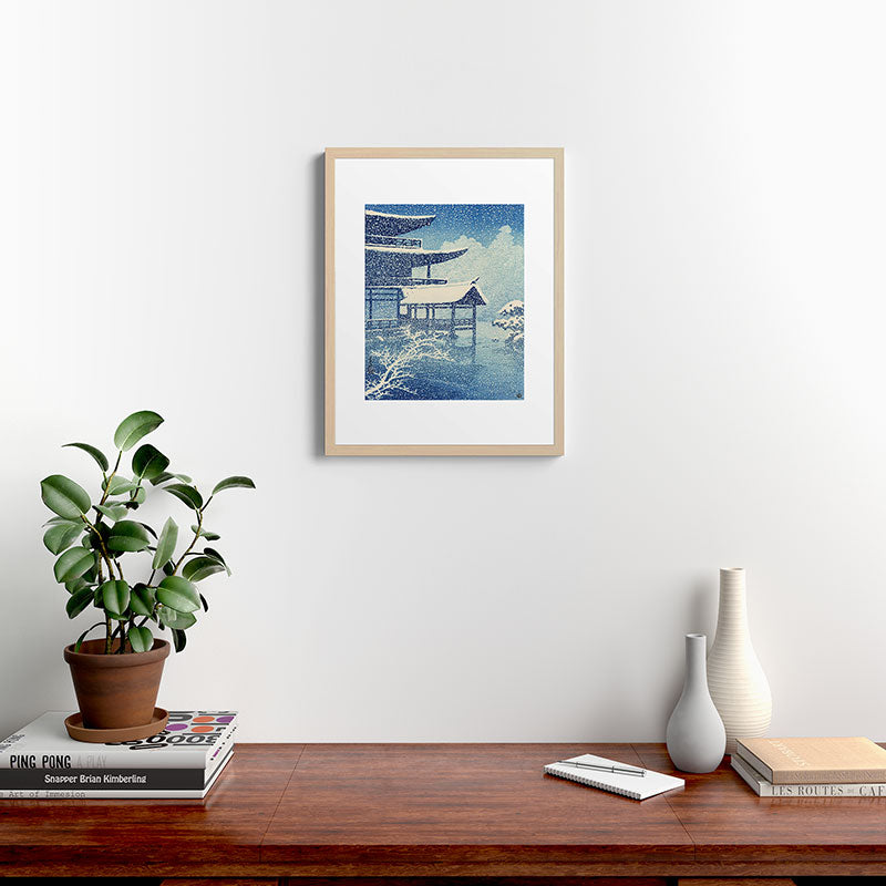 "Snow on Lake" by Hasui Kawase, 1922 Framed Art Print