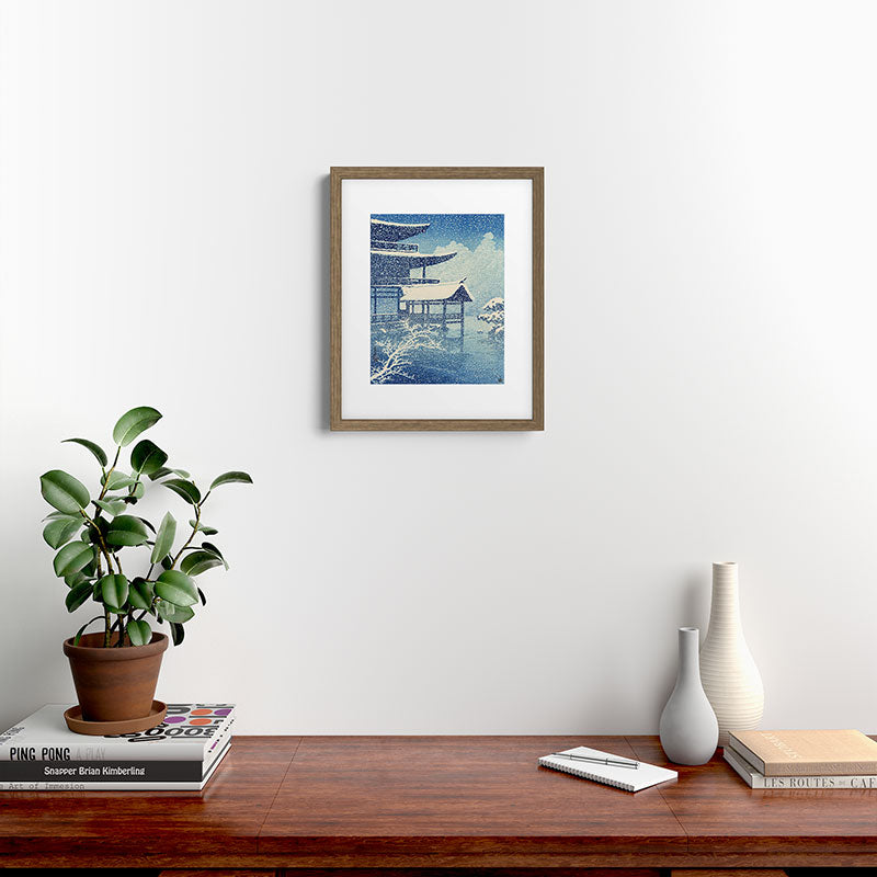 "Snow on Lake" by Hasui Kawase, 1922 Framed Art Print