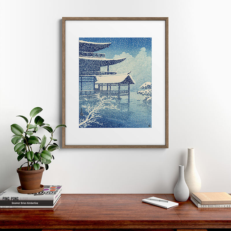 "Snow on Lake" by Hasui Kawase, 1922 Framed Art Print