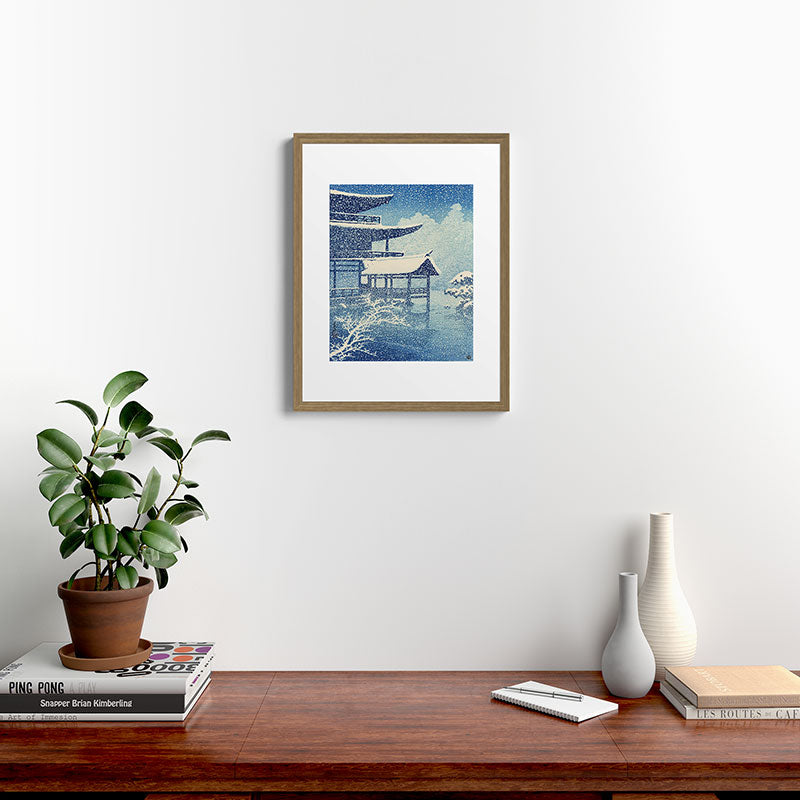 "Snow on Lake" by Hasui Kawase, 1922 Framed Art Print