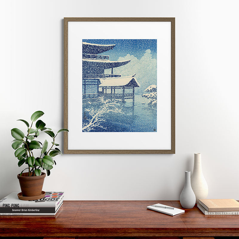 "Snow on Lake" by Hasui Kawase, 1922 Framed Art Print