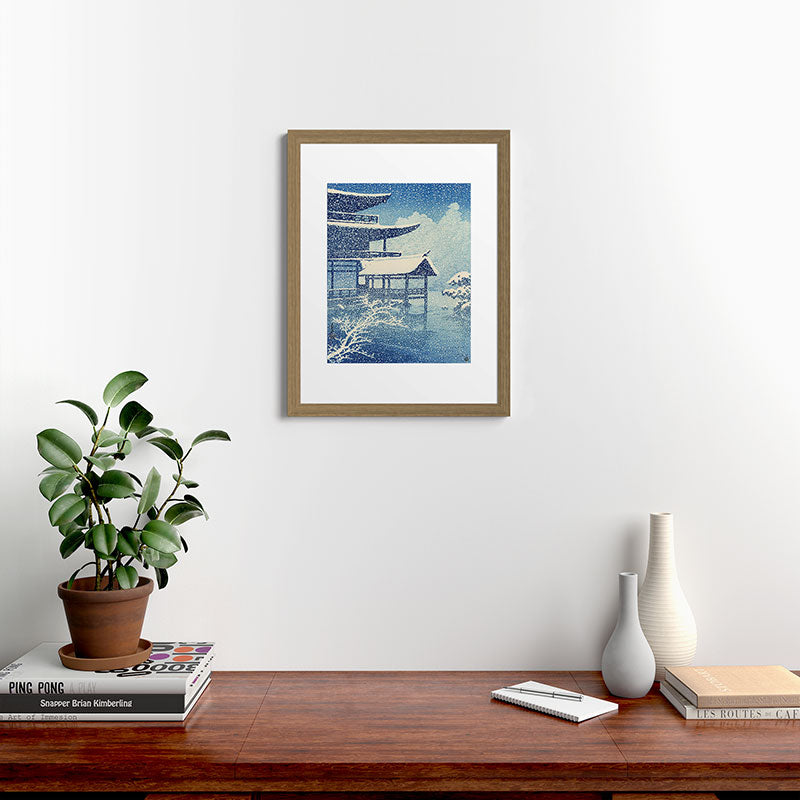 "Snow on Lake" by Hasui Kawase, 1922 Framed Art Print