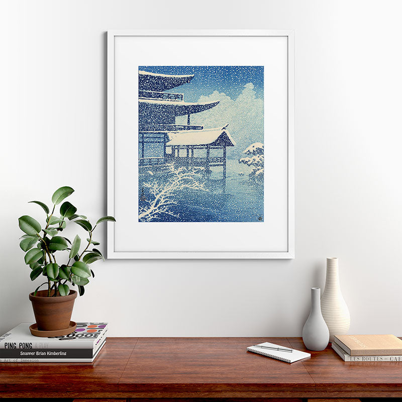 "Snow on Lake" by Hasui Kawase, 1922 Framed Art Print