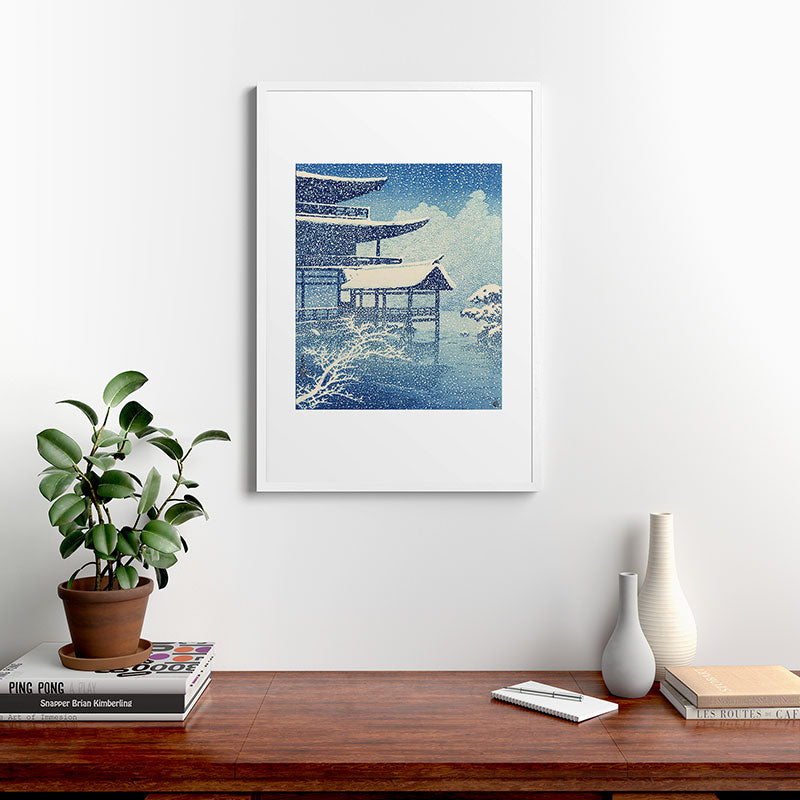 "Snow on Lake" by Hasui Kawase, 1922 Framed Art Print