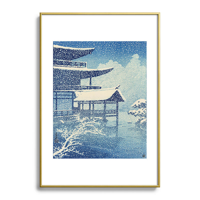 "Snow on Lake" by Hasui Kawase, 1922 Framed Art Print