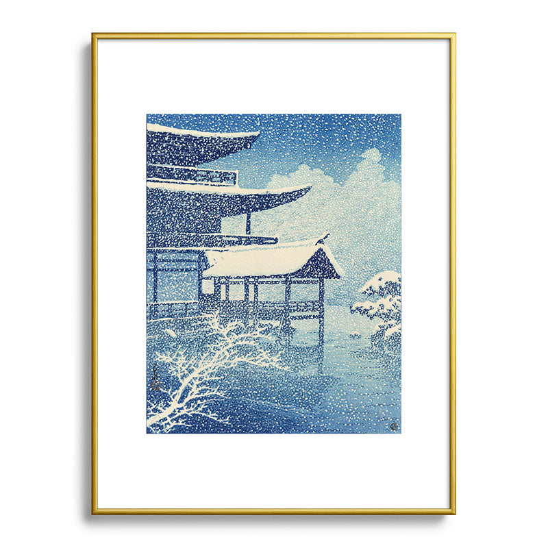 "Snow on Lake" by Hasui Kawase, 1922 Framed Art Print