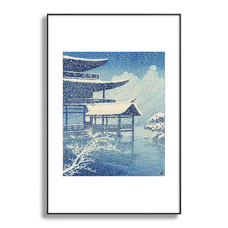 "Snow on Lake" by Hasui Kawase, 1922 Framed Art Print