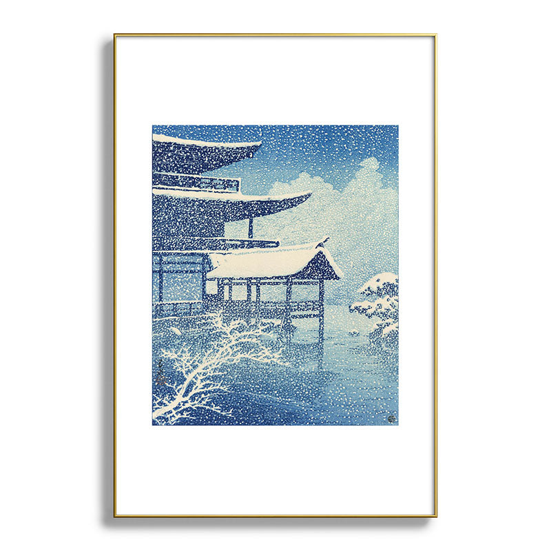 "Snow on Lake" by Hasui Kawase, 1922 Framed Art Print