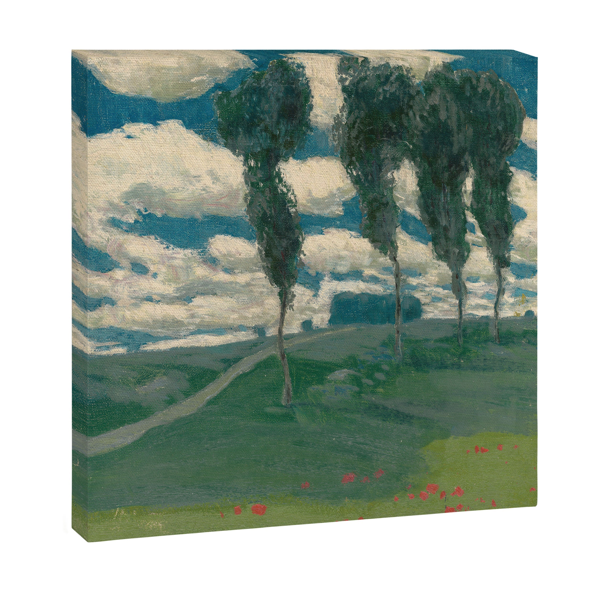 "Spring Landscape with Poplar Trees" by Alois Kalvoda, circa 1914-1920 Canvas Print