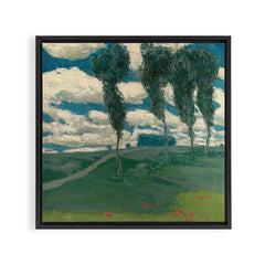 "Spring Landscape with Poplar Trees" by Alois Kalvoda, circa 1914-1920 Framed Canvas Print